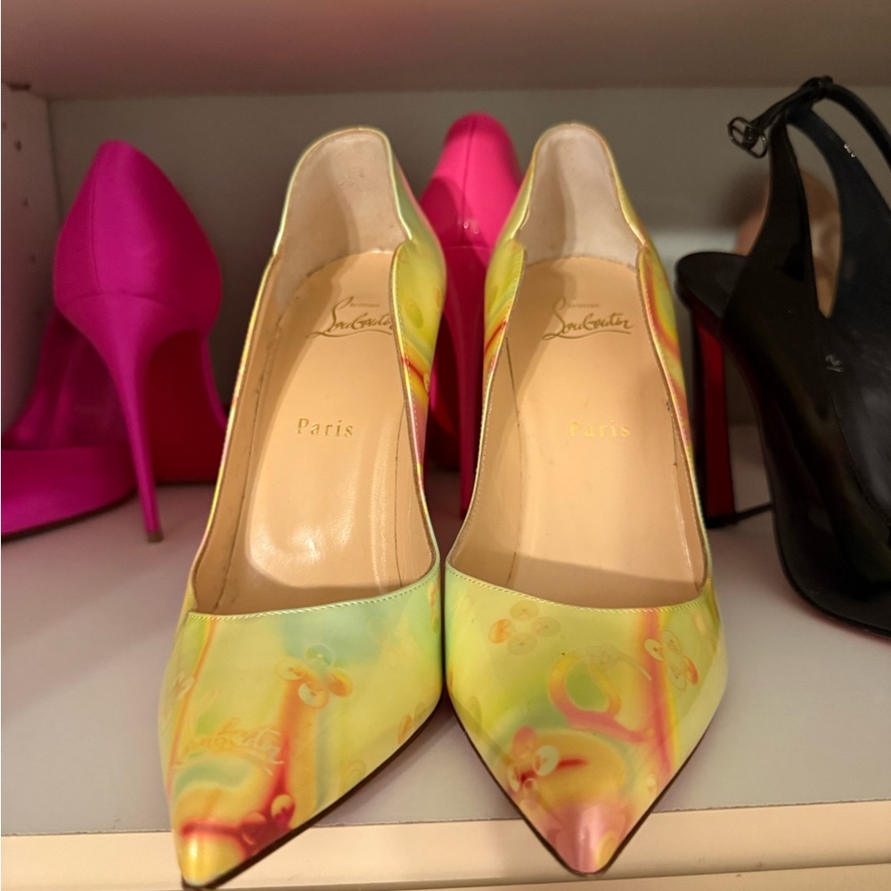 Christian Louboutin Yellow and Pink Heels